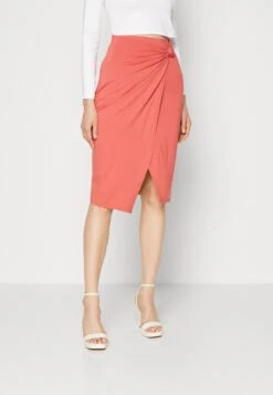 Anna Field Front Knot Midi Skirt - Gonna A Tubino - Red
